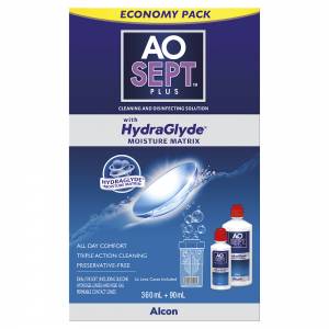 Aosept Plus HydraGlyde Economy Pack 360ml + 90ml