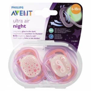 Avent 176 Soother N/Time 6-18mth 2Pk