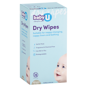 Baby U Dry Wipes 100 Pack