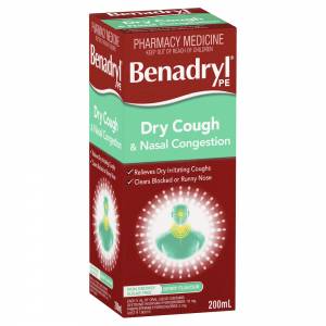 Benadryl PE Cough Liquid Dry Cough & Nasal Con...