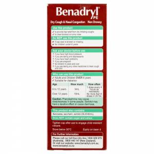 Benadryl PE Cough Liquid Dry Cough & Nasal Congestant 200ml