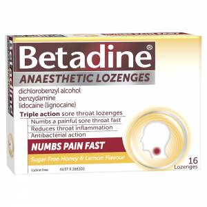 Betadine Anaesthetic Honey & Lemon 16 