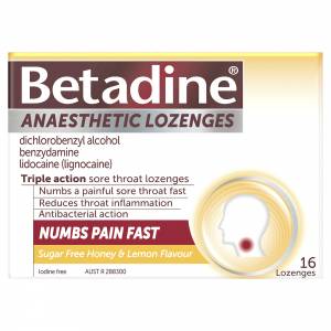 Betadine Anaesthetic Honey & Lemon 16