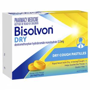 Bisolvon Dry Honey Lime Pastilles 10.5mg 20