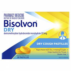 Bisolvon Dry Honey Lime Pastilles 10.5mg 20