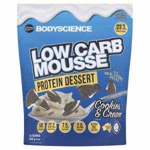 Body Science BSC Low Carb Mousse Dessert 400g Cookies & Cream