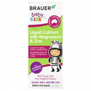 Brauer Kids Liquid Calcium Magnesium Zinc 200ml