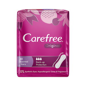 Carefree Shower Fresh Liners Folded & Wrapped 30