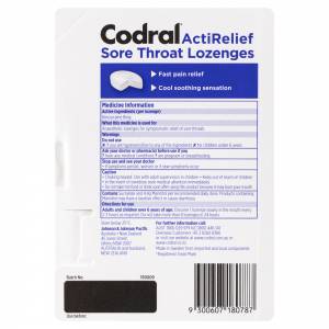 Codral ActiRelief Sore Throat Lozenges With Anaesthetic 20 Lozenges