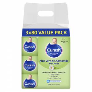 Curash Babycare Soothing Wipes 3x80