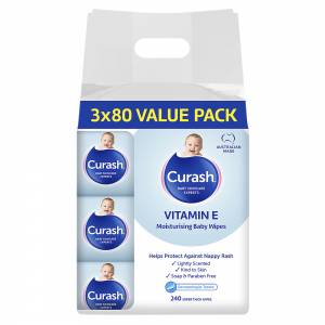 Curash Babycare Vitamin E Wipes 3x80
