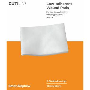 Cutilin 10cm x 10cm Low Adherent Wound Pads Sterile 5 Pack