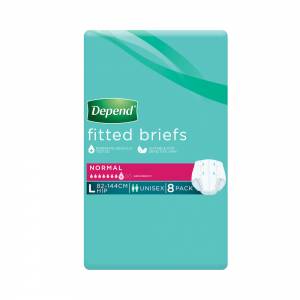 Depend Fitted Brief Large 8 Pack