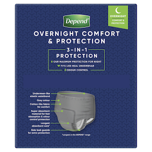 Depend Real Fit for Men Night Defence Underwear Large 8 Pack