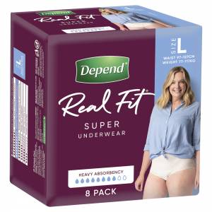 Depend Realfit Underwear Super Female Large 8 Pack