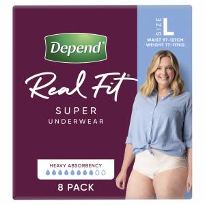 Depend Realfit Underwear Super Female Large 8 Pack