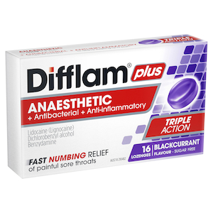 Difflam Plus Sore Throat Lozenge Plus Anaesthetic Blackcurrant 16