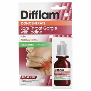 Difflam Sore Throat Iodine Gargle Concentrate Mint Flavour  15mL