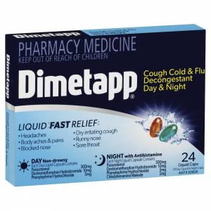 Dimetapp Cough Cold and Flu Decongestant Day & Night 24
