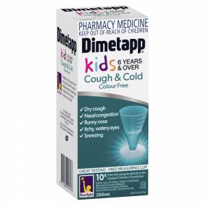 Dimetapp Cough & Cold Kids 6 Years + Colour Free 200ml