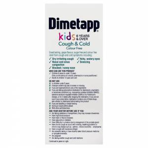 Dimetapp Cough & Cold Kids 6 Years + Colour Free 200ml