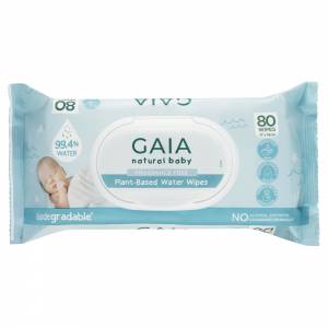 Gaia Natural Baby Plant-Based Baby Wipes 80 Pack