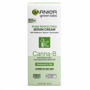 Garnier Green Labs Pore Perfecting Serum Cream Canna-B SPF 15 Fragrance Free