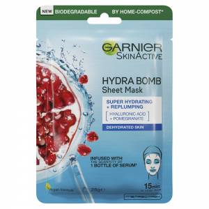 Garnier Hydrabomb Sheet Mask Pome/Hyaluronic Biodegradable 28g