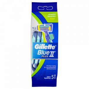 Gillette Blue II Plus Pivot Disposable Razors 5 Pa...