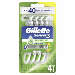 Gillette Sensor3 Sensitive Disposable Razor 4pk