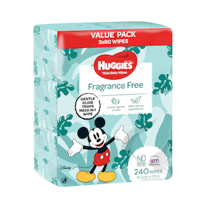 Huggies Baby Wipes Unscented 80 X 3 Packs