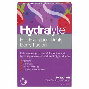 Hydralyte Hot Hydration Drink Berry Fusion 10 Sach...