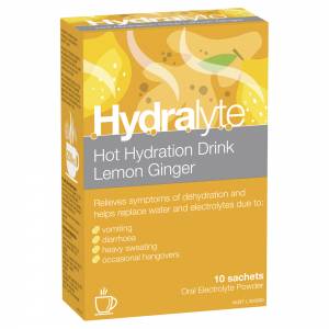 Hydralyte Hot Hydration Drink Lemon Ginger 10 Sach...
