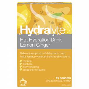 Hydralyte Hot Hydration Drink Lemon Ginger 10 Sachet