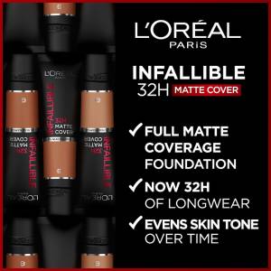 L'Oréal Paris Infallible 32H Matte Cover Liquid Foundation With 4% Niacinamide 110 Rose Vanilla