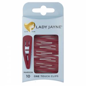 Lady Jayne One Touch Clip Maroon 10pk