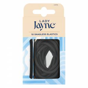 Lady Jayne Snagless Thick Elastics Black Pk10