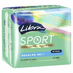 Libra Invisble Sport Pads Regular 12 Pack