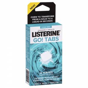 Listerine Go! Clean Mint Chewable Tablets 16