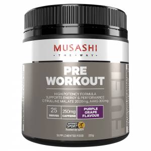 Musashi Pre Workout Amino Acid Purple Grape 225g