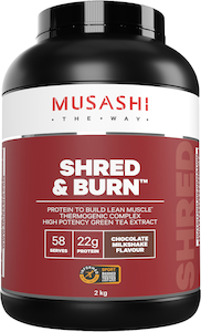 Musashi Shred & Burn Protein Powder Chocolate ...