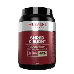 Musashi Shred & Burn Protein Powder Vanilla Mi...