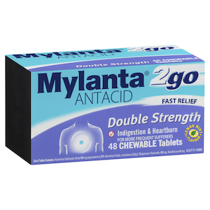 Mylanta 2 Go Double Strength Chew Tablets 48