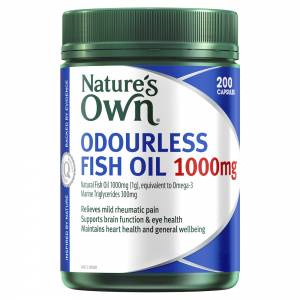 Nature's Own Odourless Fish Oil 1000mg 200  Capsul...