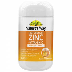 Nature's Way High Strength Zinc + Vitamin C Orange Chewable Tablets