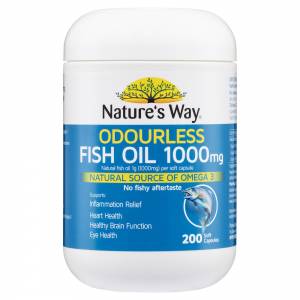 Nature's Way Odourless Fish Oil 1000mg 200 Capsule...