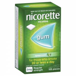 Nicorette Gum Spearmint 2mg 105