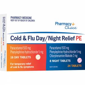 Pharmacy Choice Cold & Flu Day & Night PE 24 Table...