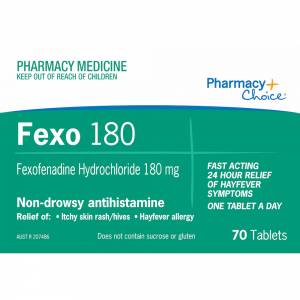 Pharmacy Choice Fexofenadine 180mg 70 Tablets