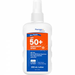 Pharmacy Choice Sunscreen SPF 50+ 200ml Spray Dry Touch